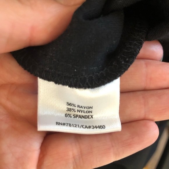 Eileen Fisher Black Rayon Nylon Spandex Blend Straight Leg Pull On Pant XS - Picture 4 of 4